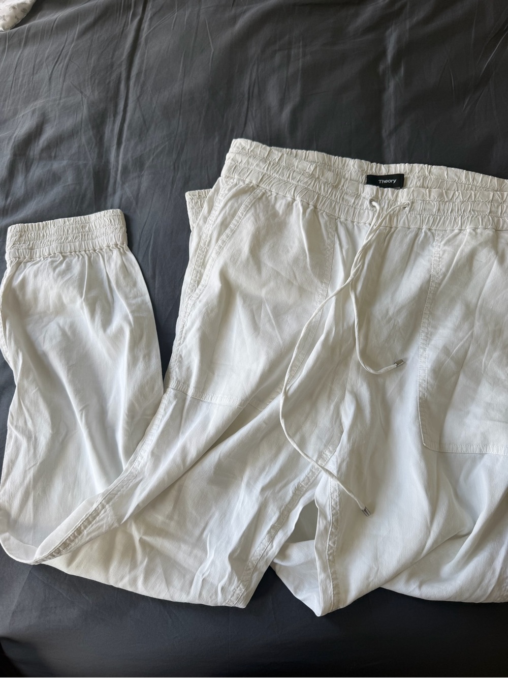 Theory white cargo pants
